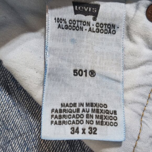 Levi's 501 jeans men's size 34/32 denim blue classic button fly Vintage Y2K - Picture 8 of 14